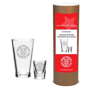 Custom Cornell Seal Pub and Shot Glass Set